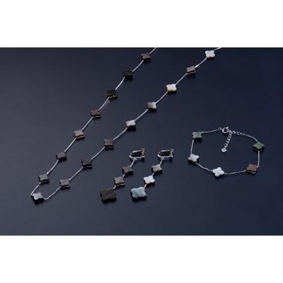 ふるさと納税 鳥羽市 黒蝶貝ネックレス・ブレス・イヤリング3点セット(P-25)