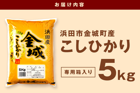 【令和7年産】浜田市金城町産こしひかり５Ｋｇ 米 お米 精米 白米 5キロ 5kg 生活応援 応援 準備 一等米 お歳暮 【058_1852】