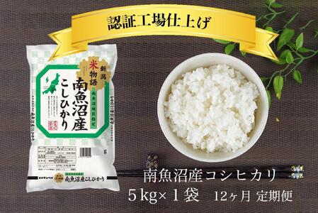 【定期便】令和7年産 南魚沼産コシヒカリ 精米 5kg 12ヶ月連続