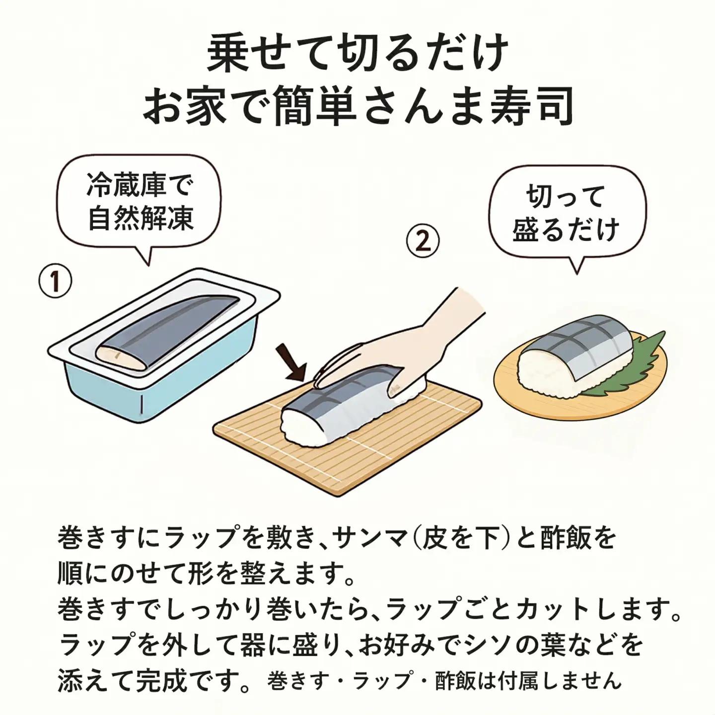 さんま寿司のネタ 4枚×2パック（骨なし） 酢飯にのせて巻くだけ！ 寿司【mtys0013】