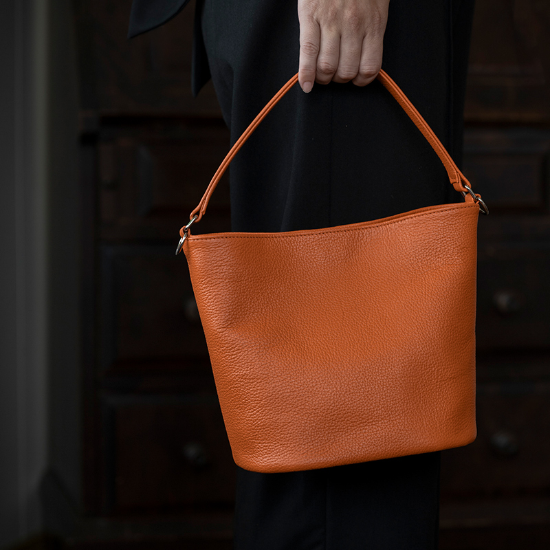 バケットバッグ Liete ホワイト 日本製 革製品 本革 レザー 手作り