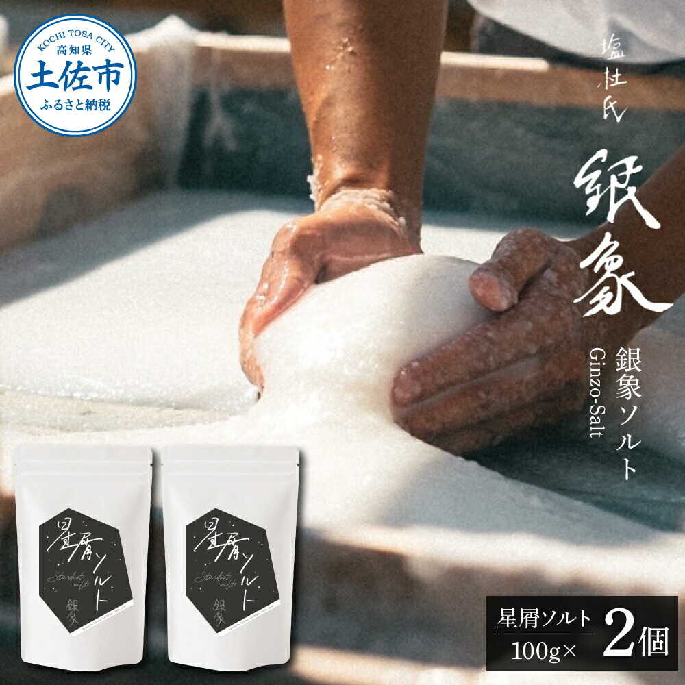 【ふるさと納税】銀象ソルト Ginzo-Salt 星屑ソルト 100g×2個セット 合計200g 塩 調味料 料理 クッキング ソルト 天日 塩 高知 土佐市 お取り寄せ 国産 産直 高知県土佐市/塩杜氏銀象[BQBX005]