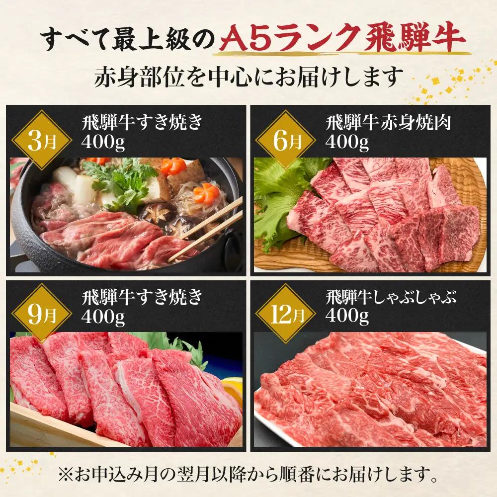 飛騨牛 A5 定期便 赤身 全4回 牛肉 | 牛肉 定期便 HF108