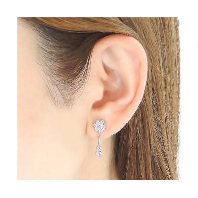 ふるさと納税 韮崎市 ピアス K18WG ホワイトゴールド ダイヤモンド 0.9ct フラワー振り子 f232-k18wg |  | 02