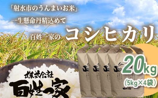 
                  【射水市】【射水の美味しいお米】R8年産 百姓一家のコシヒカリ 20kg（5kg×4）【精米】｜米 こめ コメ こしひかり 白米 ブランド米 銘柄米 人気 ランキング 富山 富山米 北陸 北陸米 富山コシヒカリ 北陸コシヒカリ 精米コシヒカリ 20キロ 20キロ米 20kg 20kg米 ※2026年10月～発送
                