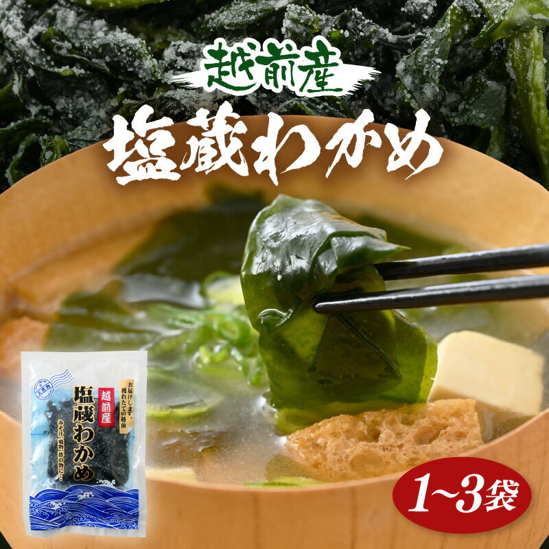 【ふるさと納税】『天然物わかめ』肉厚 福井県産わかめ 【選べる内容量：1袋 / 2袋 / 3袋】 1袋 (180g)【お試し 湯通し 塩蔵 生わかめ 国産わかめ ワカメ 海藻 スープ 鍋 サラダ 刺身 酢のもの】