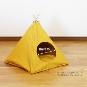 猫キャンプ テント 帆布 11号 ペットテント 5角形【マスタード】