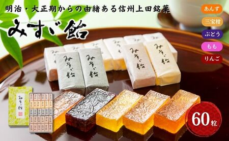 みすゞ飴和紙60粒　銘菓 林檎 ゼリー 和菓子 お菓子 菓子 スイーツ りんご 長野 信州