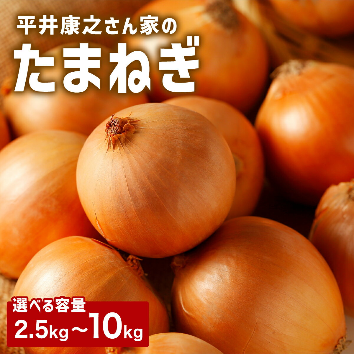 【ふるさと納税】＜内容量が選べる＞岩見沢産「平井康之さん家のたまねぎ」M玉 2.5kg / 4.5kg / 10kg 【食絶景北海道 ゼロカーボンアワード2024 奨励賞『オニオンスナック オニカ』で使用】たまねぎ 玉葱 タマネギ 産地 まとめ買い 贈り物 甘い 野菜 北海道 送料無料