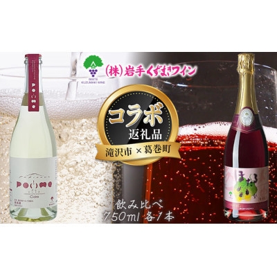 
                  岩手　葛巻町×滝沢市　ほたるスパークリング赤と滝沢りんごワインポムシードル　飲み比べ　セット【1705604】
                