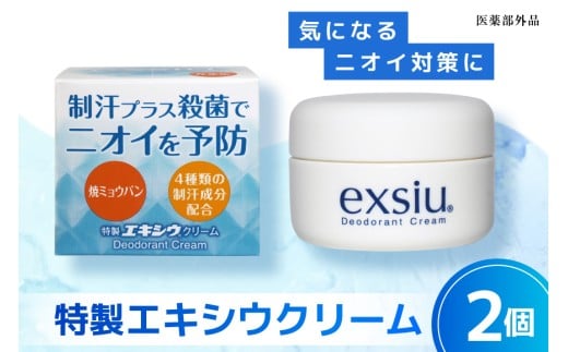 特製エキシウクリーム2個セット/30g×2個 【医薬部外品】 ニオイ対策 わきが あせ止め 体臭 汗 制汗 制汗剤 [東京甲子社 山梨県 韮崎市 20745196] 