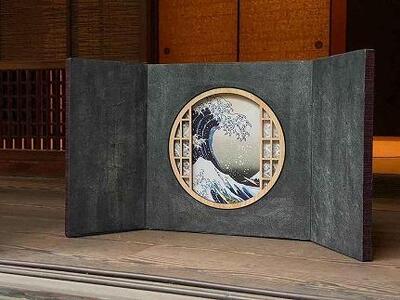 江戸表具　禅屏風（ZEN-BYOBU)障子　M