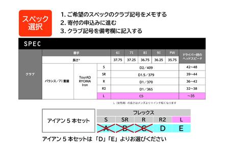 リョーマアイアン 「RYOMA Iron」5本セット TourADシャフト リョーマ GOLF ゴルフクラブ
