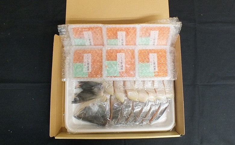 【北海道根室産】時しらず鮭1.5kg×1P・いくら醤油漬け100g×6P D-42067