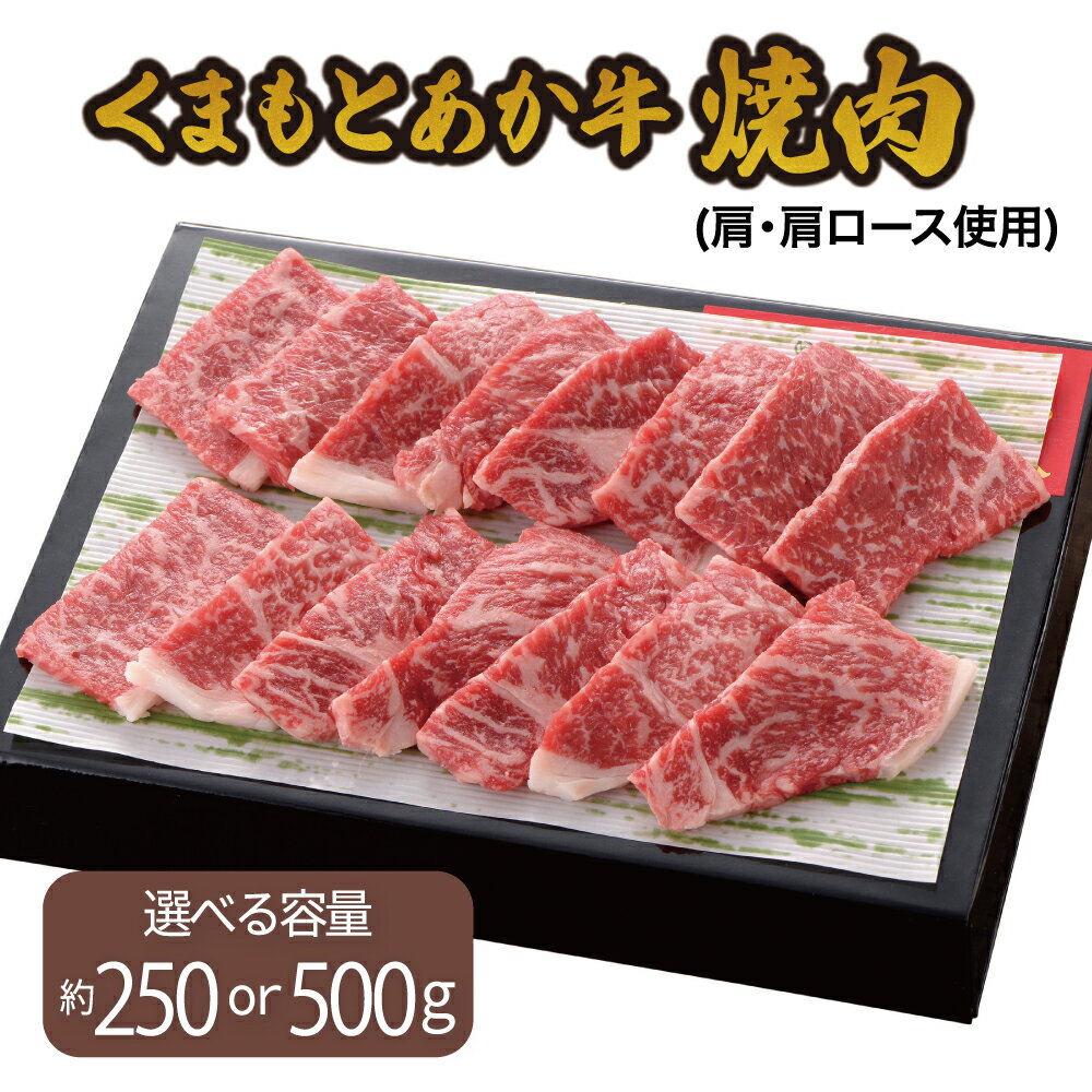 【ふるさと納税】くまもとあか牛 焼肉(肩・肩ロース使用) 選べる容量 250g または 500g やきにく 肉 牛肉 和牛 赤牛 熊本県産 九州産 国産 冷凍 送料無料 熊本県 宇城市 オオツカ株式会社