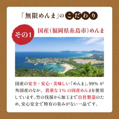 ふるさと納税 糸島市 【全12回定期便】【国産】やみつき! 無限 めんま 100g 醤油味 メンマ [AWJ007] |  | 02