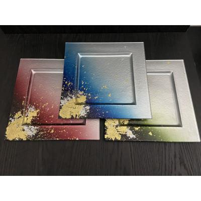 ふるさと納税 海南市 角リムプレート　グラデーション金箔グリーン |  | 02