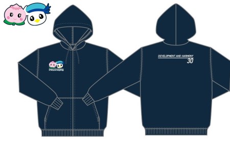 ふるさと納税限定 岡山シーガルズ×赤磐市コラボパーカー ファッション 洋服 ネイビー  Mサイズ