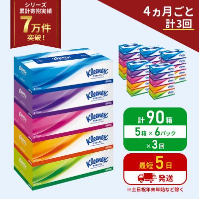 ふるさと納税 岩沼市 定期便 ティッシュ クリネックス ティシュー 5箱入×6P《計3回》 [No.5704-1042]