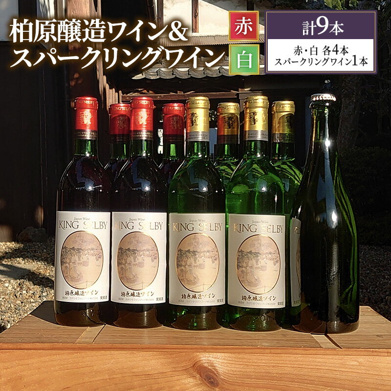 【ふるさと納税】ワイン 柏原醸造ワイン 赤 白 辛口 ＆人気の スパークリングワイン 合計 9本 セット お楽しみ 詰め合わせ スパークリング 酒 お酒 赤ワイン 白ワイン 国産 アルコール　 柏原市