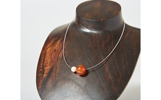 1900 OMAMORI JEWELRY あこや真珠8mm 夫婦岩チョーカーSV925 紅玉髄・カーネリアン 伊勢とこわかや OMAMOTIJEWELRY 真珠 夫婦岩チョーカー お守り あこや真珠 8mm玉　天然石