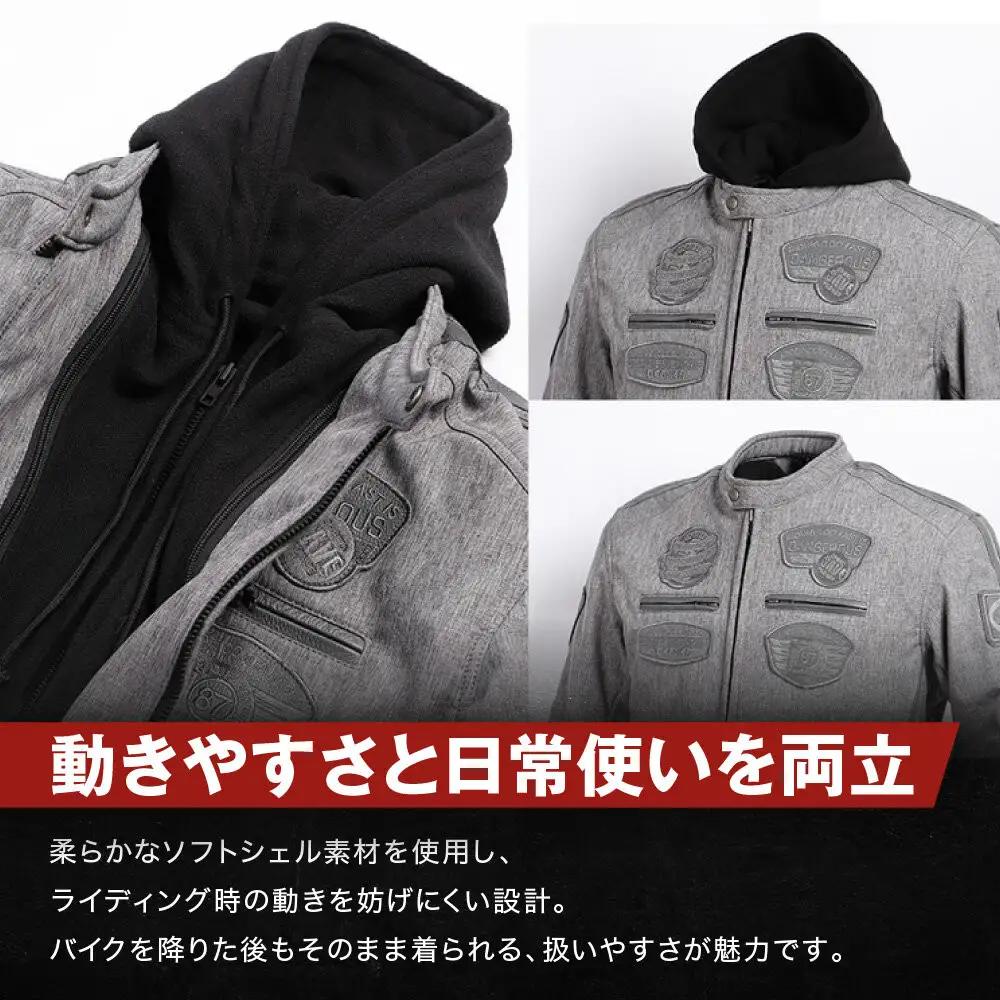 【デグナー】ソフトシェルジャケット[22WJ-10] ブラック Lサイズ｜京都 バイクギア 人気ブランド ジャケット バイク