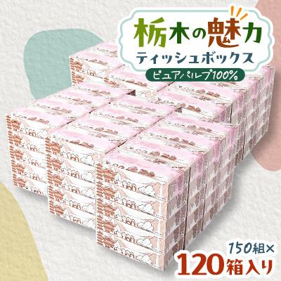 ふるさと納税 小山市 【120箱入り】大満足パック栃木の魅力ティッシュボックス150w×120箱※配送不可地域:離島・沖縄