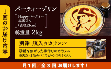 【全3回定期便】極上のパーティープリン  ／ お菓子・スイーツ プリン【(有)マーロウ】[ASAY025]