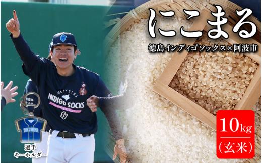 徳島 インディゴソックス グッズ キーホルダー セット お米 にこまる 10kg 玄米 野球 四国アイランドリーグ 徳島県 阿波市