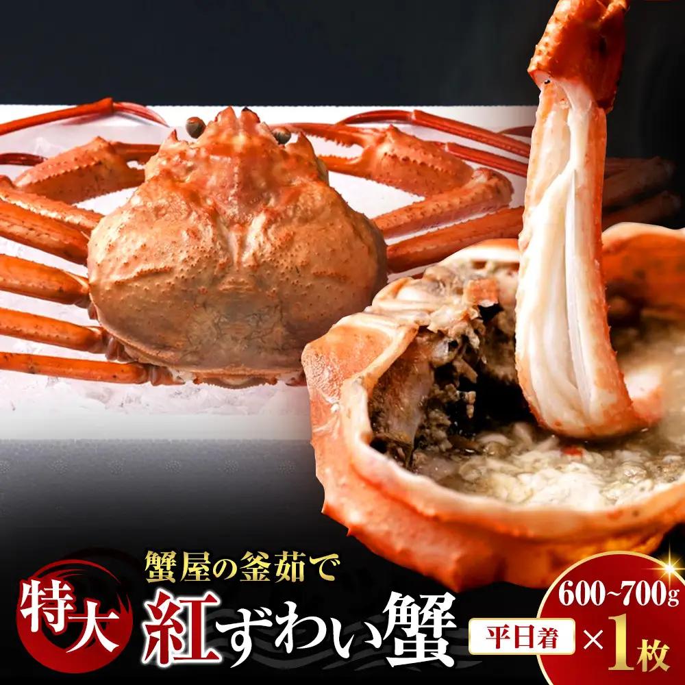 ＜平日着※指定日不可＞蟹屋の釜茹で紅ずわい蟹(特大・1枚)【鳥取県 境港市】