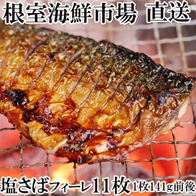 ふるさと納税 根室市 塩さばフィーレ11枚入×1P(計約1.5kg) G-14021