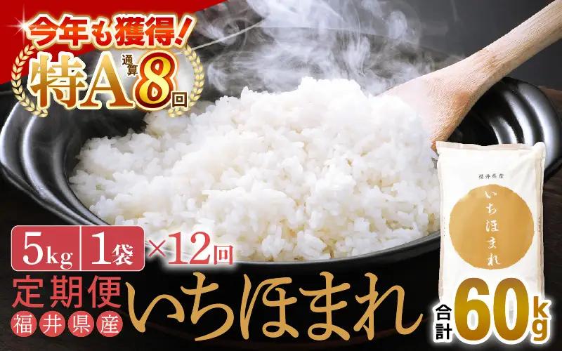 【12回定期便】いちほまれ 5kg 福井県 定期便 精米 ブランド米 [e27-l004]