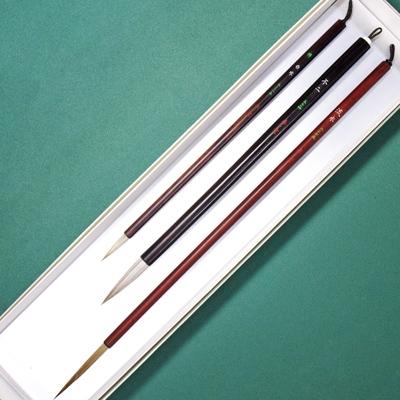 ふるさと納税 杵築市 筆工房楽々堂の絵手紙筆　希少3本セット