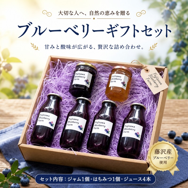 【ふるさと納税】 ブルーベリー ギフト ジュース ジャム はちみつ 1箱 贈答用 プレゼント お中元 お歳暮 ブルーベリージャム フルーツ ドリンク 果物 国産 ソース パン 菓子 厳選 詰め合わせ blueberry お取り寄せ 藤沢ブルーベリーファーム 湘南 神奈川 藤沢
