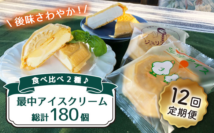 
【12回定期便】【歴史を感じる】最中アイスクリーム 2種 計15個 ＜アイスクリーム木場＞ [CFM004]
