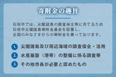 【返礼品なし】石垣市の宝「尖閣諸島」資料収集及び情報発信等事業 の為の寄附(500000円)