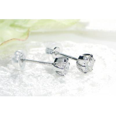 ふるさと納税 昭和町 【0.6ct】Pt900  一粒 ダイヤモンド スタッドピアス |  | 01