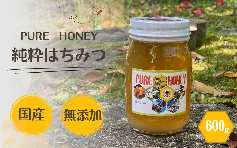 
PURE HONEY 純粋はちみつ　600g / 田辺市 はちみつ ハチミツ 蜂蜜 無添加 国産
