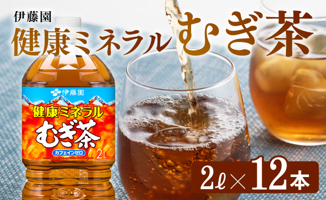 伊藤園 健康ミネラル むぎ茶 2L×6本×2ケース PET【お茶 麦茶 ムギ茶 飲料 水分補給　ソフトドリンク ペットボトル カフェインゼロ カロリーゼロ】