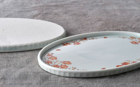 【波佐見焼】花散らし カップ＆amp;ソーサー ペアセット【一夢窯】[XE10]