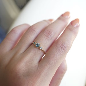 【ジュエリー】K10 イエローゴールド 2色のブルートパーズリング 指輪 保証書付 NR-1844