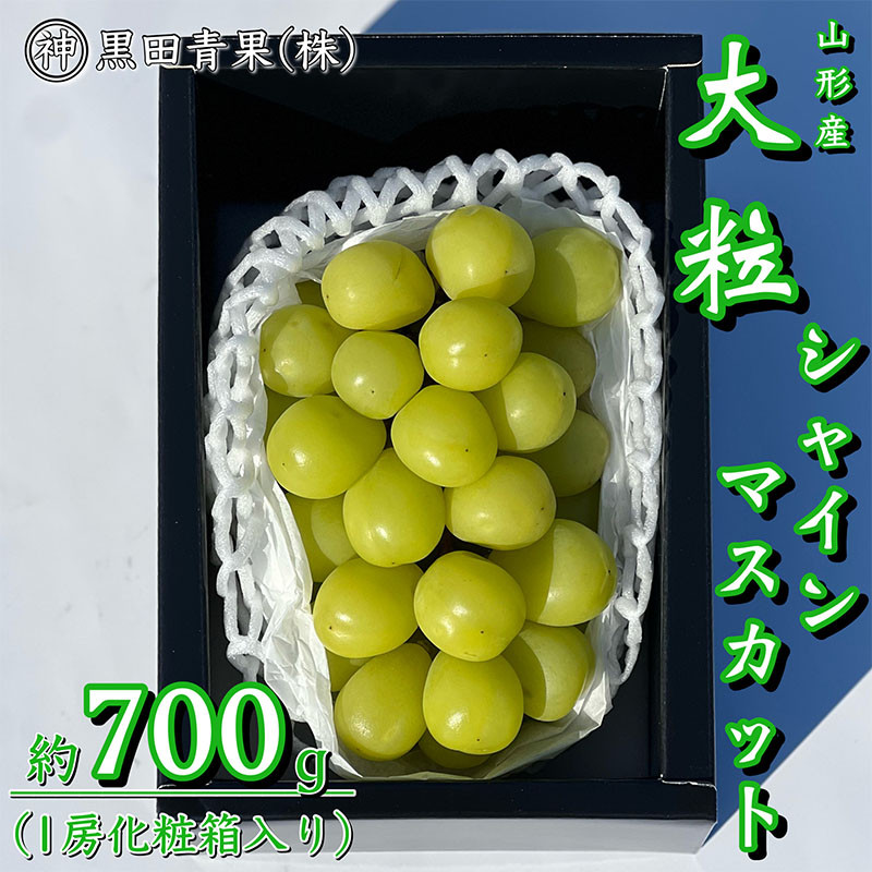 
                  山形産 シャインマスカット 秀品 約700g(1房化粧箱入り) 【令和8年産先行予約】FU23-418 くだもの 果物 フルーツ 山形 山形県 山形市 2026年産
                