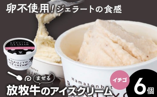 放牧牛 アイスクリーム 6個（イチゴ） 【池田牧場】