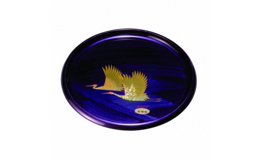 
丸盆 紫雲杢 雅鶴 33cm
