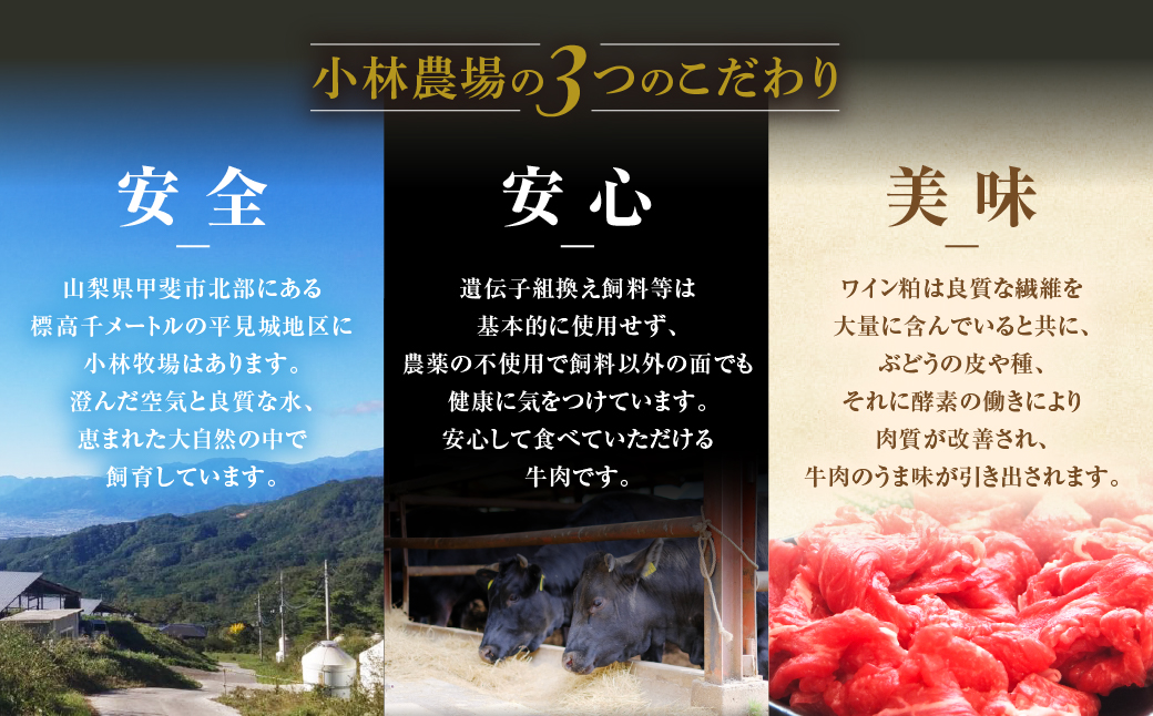 小林牧場の甲州ワインビーフカレー＆ビーフシチュー（各3食の計6食セット））