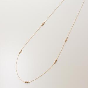 【K18イエローゴールド ラボダイヤモンドネックレス】0.315ct 15粒のダイヤを美しくデザインしたロングネックレス 長さ60cm K18-N005 ネックレス