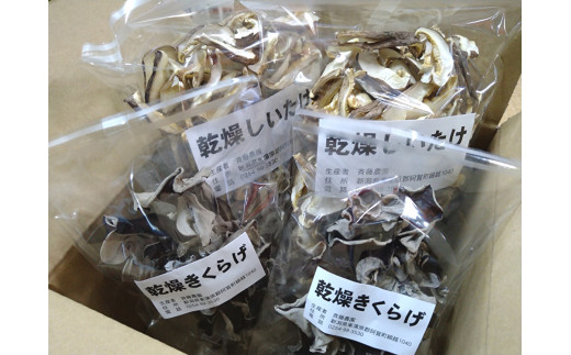 乾燥しいたけ スライス 50g 2袋  乾燥きくらげ 25g 2袋 新潟県 阿賀町産 しいたけ シイタケ 椎茸 乾燥シイタケ 乾燥椎茸  きのこ キノコ  菌床栽培 菌床 きくらげ キクラゲ 木耳 炒め物 スープ 煮物 国産 セット
