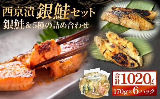 西京漬 銀鮭 セット 6種 詰め合わせ 約 1kg  冷凍 惣菜 漬魚 漬け 西京焼 銀ざけ 鮭 ぎんざけ さけ サケ さば 鯖 サバ ブリ 赤魚 ぶり 味噌 魚 和風 和食惣菜 お惣菜 食べ比べ おかず ご飯のお供 宮城県 石巻市 石巻 宮城
