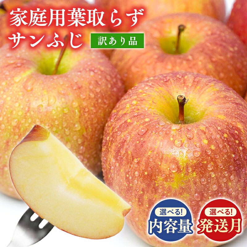 【ふるさと納税】≪内容量と発送月が選べる≫ 青森県産 訳あり家庭用 葉取らずサンふじ 約3kg 約5kg 約10kg 【 青森県 平川市 森山商店 】 りんご 青森りんご 林檎 リンゴ サンふじ ふじ 葉とらず 訳あり 訳アリ 青森県