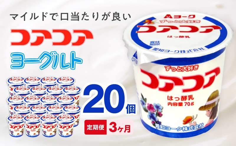【3ヶ月定期便】愛知ヨーク　コアコアヨーグルト　20個入［108A01-T］